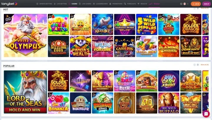 Tonybet Casino payment methods